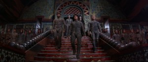 Paul Muad'Dib (Kyle MacLachlan) arrives to lay down the law to the Emperor in David Lynch's Dune (1984)