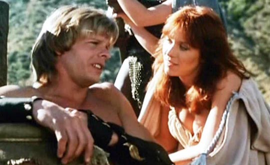 Mark Singer and Tanya Roberts in Don Coscarelli's The Beastmaster (1982)