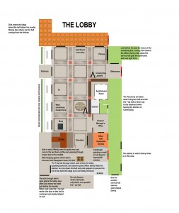 Juli Kearns' layout of the Overlook lobby