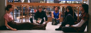 Molly Ringwald, Anthony Michael Hall, Emilio Estevez, Ally Sheedy and Judd Nelson in The Breakfast Club (1985)