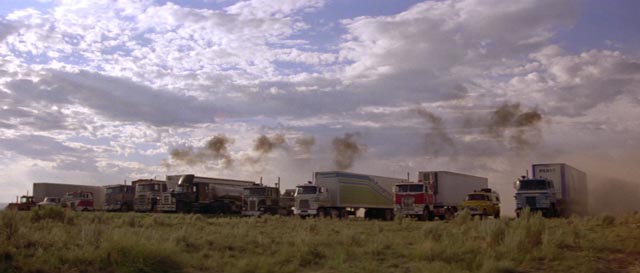 Sam Peckinpah tries to instill a mythic quality in the trucks of Convoy (1978)