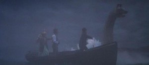 A surprise encounter with the Loch Ness Monster in the fog in The Private Life of Sherlock Holmes