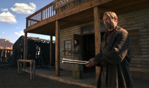 Mads Mikkelsen as the vengeful Jon Jensen in Kristian Levring's The Salvation (2014)