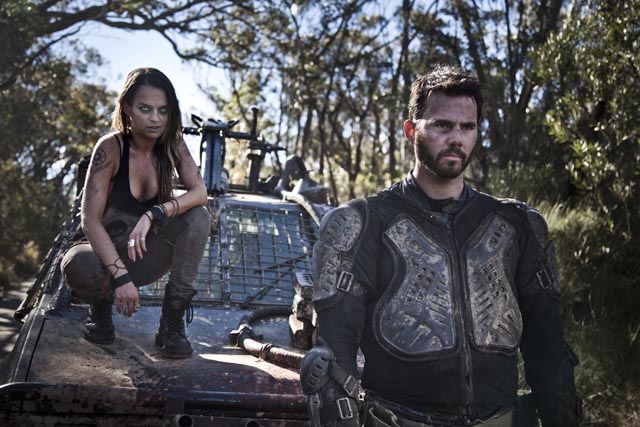 Brooke (Bianca Bradey) and her brother Barry (Jay Gallagher) in the zombie road movie Wyrmwood (2014)