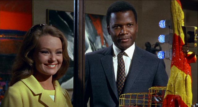Katherine Houghton and Sidney Poitier as the interracial couple in Guess Who's Coming to Dinner