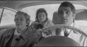 "Brother and sister" Ray and Martha driving Janet Fay (Mary Jane Higby) to their New York home in The Honeymoon Killers (1969)