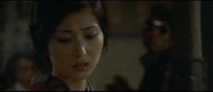 Meiko Kaji as the niece of the boss of the Muraoka family, one of the few female characters in Kinji Fukasaku's Battles Without Honor and Humanity series