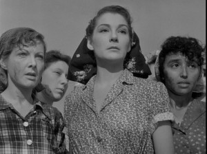 Women workers standing up for their rights in the rice fields of Northern Italy in Giuseppe De Santis' Bitter Rice (1949)