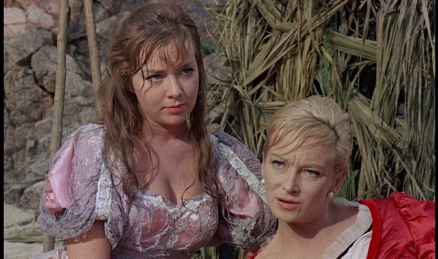 Beth Rogan and Joan Greenwood as a pair of plucky upper class castaways in Cy Endfield's Mysterious Island (1961)