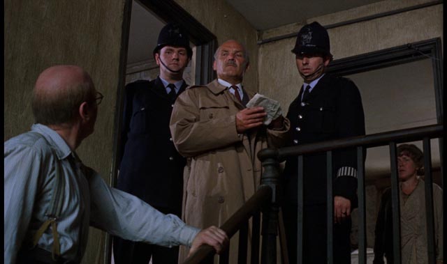 Serial killer John Reginald Christie helps the police in Richard Fleischer's true-crime movie 10 Rillington Place (1971)