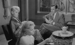 Jenny resents her distant father (David Farrar) and her new French stepmother (Noelle Adam) in Edmond T. Greville's Beat Girl (1959)