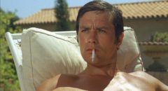 Alain Delon as writer Jean-Paul in Jacques Deray's La Piscine (1969)