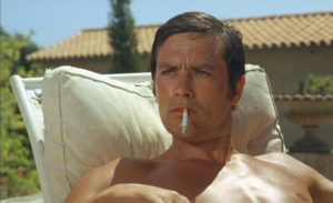 Alain Delon as writer Jean-Paul in Jacques Deray's La Piscine (1969)