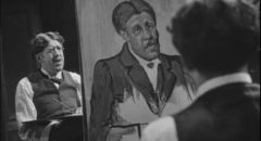 Maurice Legrand (Michel Simon) works on a self-portrait in Jean Renoir's La Chienne (1931)