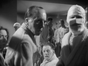 The victims of former Nazi, now Communist Dr. Bucholtz's germ warfare experiments in William Cameron Menzies' The Whip Hand (1951)