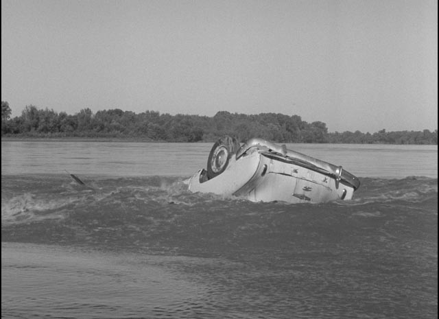 The car disappearing into the river in Herk Harvey's Carnival of Souls (1962)