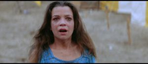 Amy Harper (Elizabeth Berridge) after a rough night in Tobe Hooper's The Funhouse (1981)