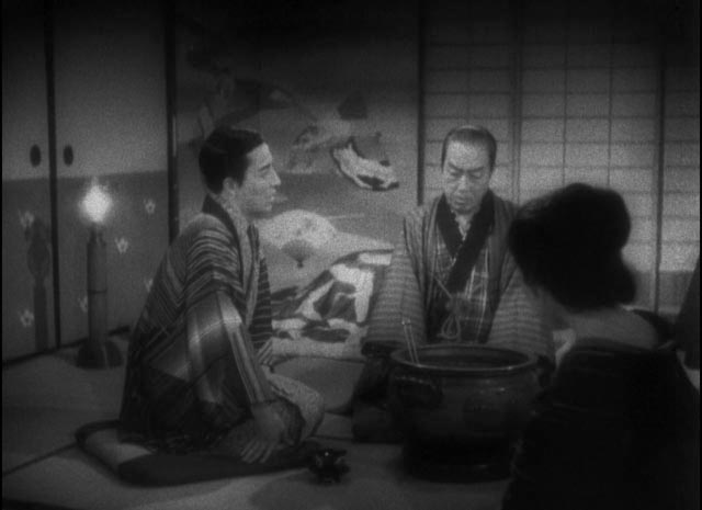 Kiku (Shôtarô Hanayagi) with his implacable adopted father Kikugoro Onoe (Gonjurô Kawarazaki) in Kenji Mizoguchi's The Story of the Last Chrysanthemum (1939)