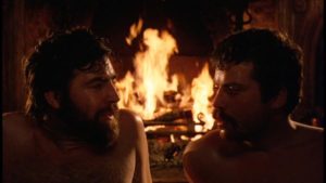 Rupert and Gerald enjoy a moment of physical bonding fraught with sexual confusion in Ken Russell's Women in Love (1969)
