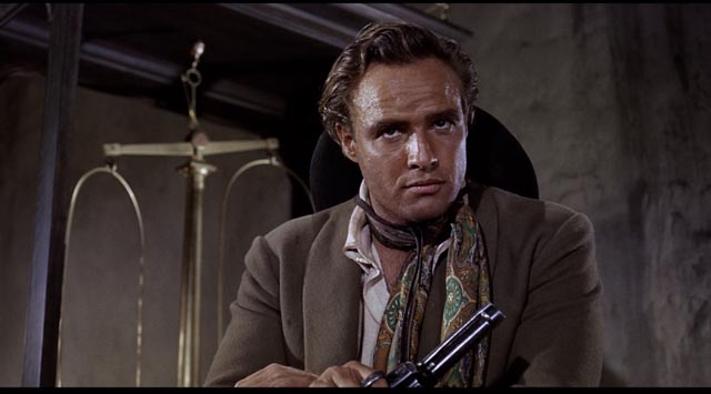 Rio, the casual outlaw, in the opening bank robbery in Marlon Brando's One-Eyed Jacks (1961)
