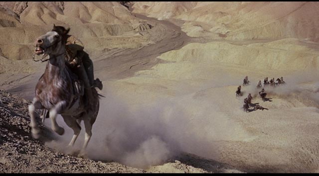 Figures in an arid western landscape in Marlon Brando's One-Eyed Jacks (1961)