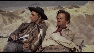 Rio and Dad Longworth (Karl Malden), partners just before the moment of betrayal in Marlon Brando's One-Eyed Jacks (1961)