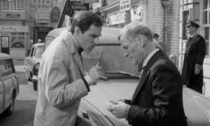 Sammy puts pressure on Harry (Wilfred Brambell) to help find him the money he needs in Ken Hughes' The Small World of Sammy Lee (1963)