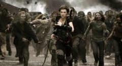 Alice (Milla Jovovich) trying to outrun the zombie horde in Paul W.S. Anderson's Resident Evil: The Final Chapter (2016)