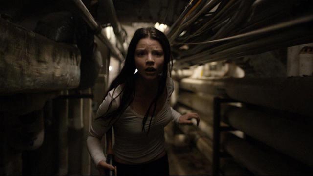 Anya Taylor-Joy as abductee Casey Cooke, trying to escape the lair of the Beast in M. Night Shyamalan's Split (2017)