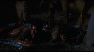 The workers caught inexplicably in a violent nightmare in Felipe Cazals' Canoa: A Shameful Memory (1976)