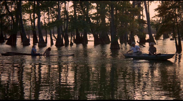 The idyllic setting for brutal murder at the start of Joseph Sargent's White Lightning (1973)