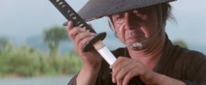 Tomisaburô Wakayama as assassin Itto Ogami in Kenji Misumi's Baby Cart to Hades (1972)