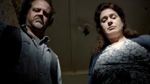 Larry Fessenden and Sean Young as Ada's parents, servants of an unforgiving god in Chad Crawford Kinkle's Jug Face (2013)