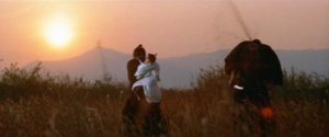 The climactic duel at sunset in Kenji Misumi's Sword of Vengeance (1972)