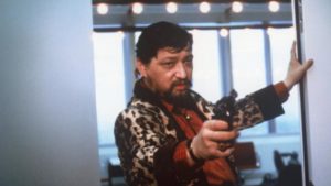 Police Inspector Jensen's preferred way to enter a room: Rainer Werner Fassbinder in Wolf Gremm's Kamikaze '89 (1982)