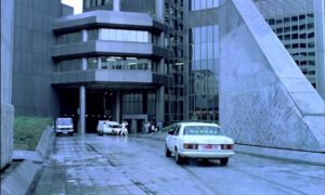 Modern architecture represents a bleak future in Wolf Gremm's Kamikaze '89 (1982)