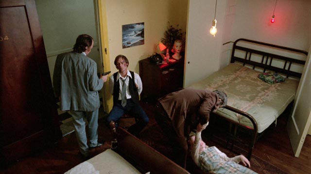 Sandra and Eddie attacked in the hotel room in Frederick R. Friedel's Kidnapped Coed (1975)