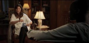 Girlfriend's mom Missy (Catherine Keener) smoothly seduces the unguarded Chris in Jordan Peele's Get Out (2017)