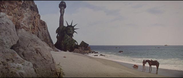 The shocking revelation at the end of Franklin J. Schaffner's Planet of the Apes (1968)