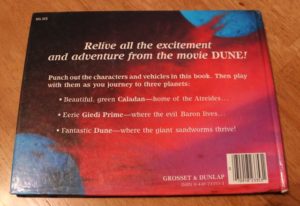 Back cover of the Dune pop-up book