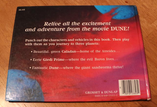 Back cover of the Dune pop-up book