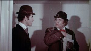 Allan Berendt (l) as scientist Lawrence Orlovsky, a man with a troubled heritage in Andy Milligan's Blood (1973)