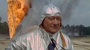 John Wayne prepares to douse an oil well fire in Andrew V. Mclaglen's Hellfighters (1968)