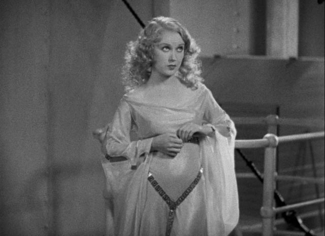 Fay Wray as Ann Darrow being prepared to meet the "tallest, darkest leading man" in movie history in Merian C. Cooper and Ernest B. Schoedsack's King Kong (1933)