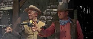 John Wayne and Kirk Douglas as friendly rivals in Burt Kennedy's The War Wagon (1967)