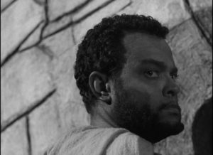 Othello is seldom seen face-on as if trying to evade the camera's scrutiny in Orson Welles' Othello (1952/55)