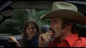 It's more about the cars than the romance in Hal Needham's chase comedy Smokey and the Bandit (1977)