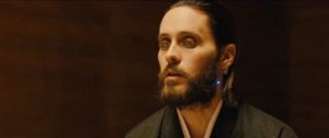 ... while Niander Wallace (Jared Leto) is an identity-ambiguous tech start-up jerk in Denis Villeneuve's Blade Runner 2049 (2017)