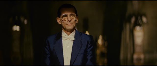 Tyrell (Joe Turkel) is a sophisticated, morally blind entrepreneur in Ridley Scott's Blade Runner (1982) ...