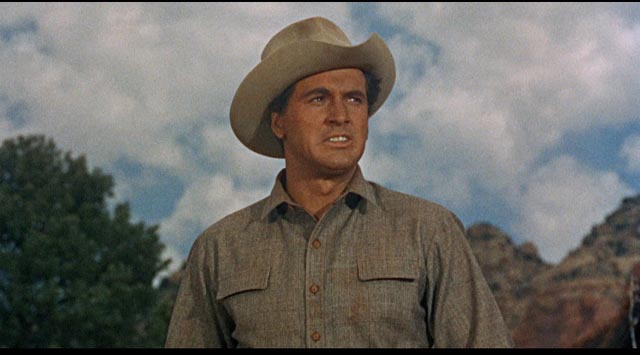 Rock Hudson as stalwart hero Ben Warren in Raoul Walsh's Gun Fury (1953)